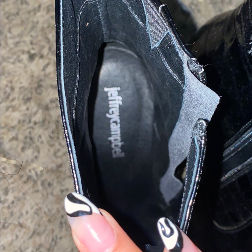 Jeffrey Campbell Snake Embossed Pointy Toe Booties - image 4